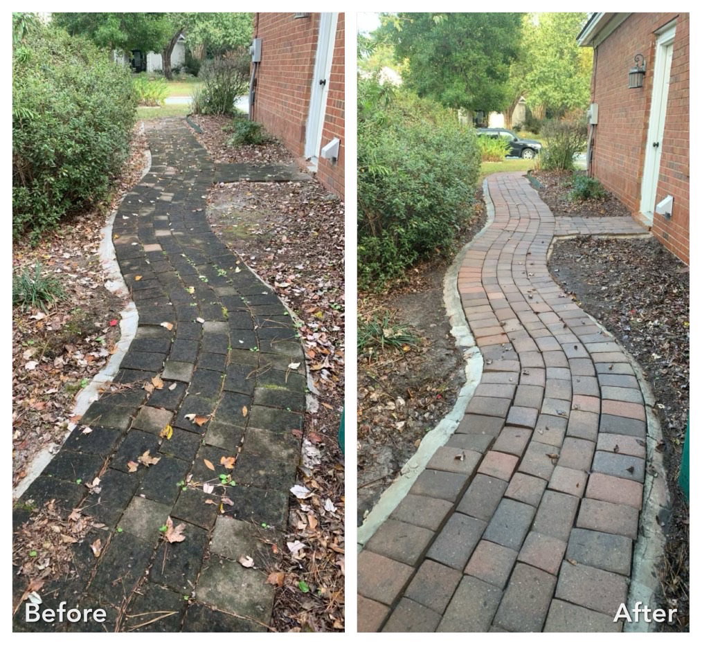 Before and after paver cleaning