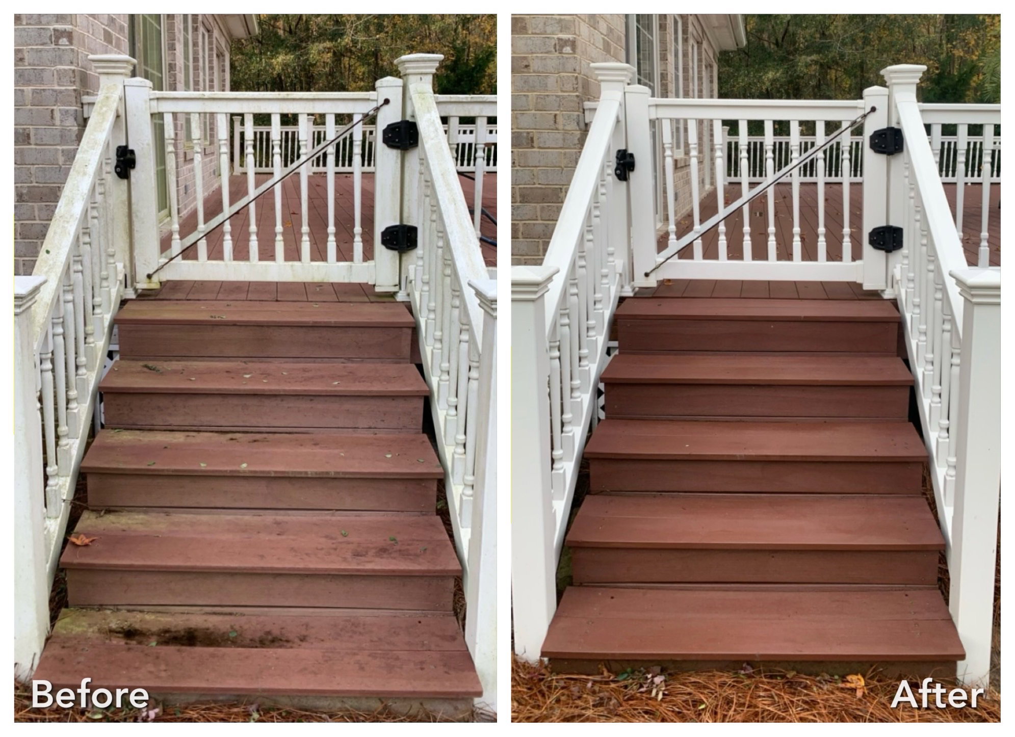 Before and after steps cleaning
