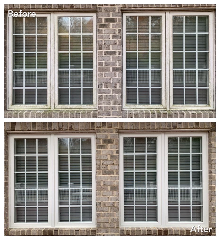 Window cleaning before and after