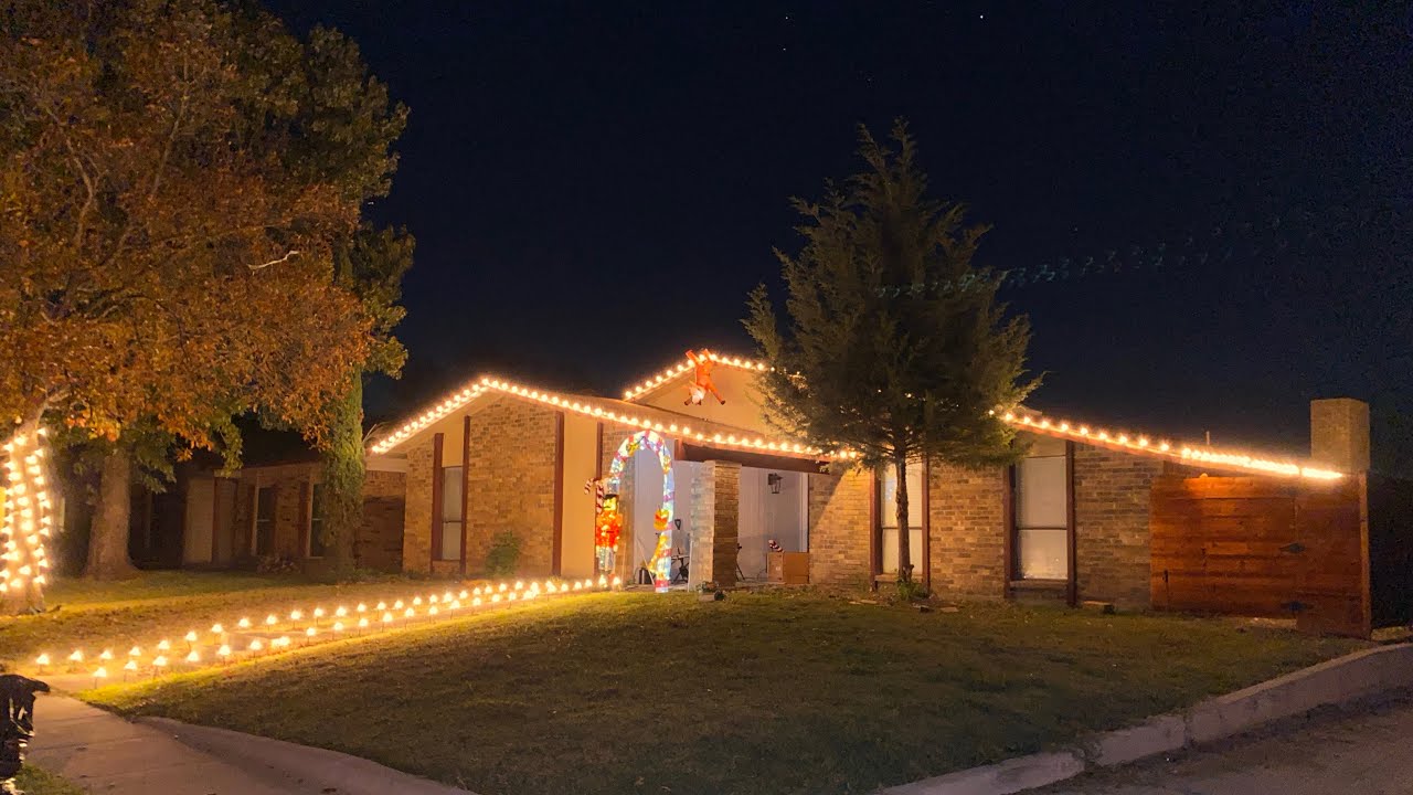 Home with professional Christmas lights